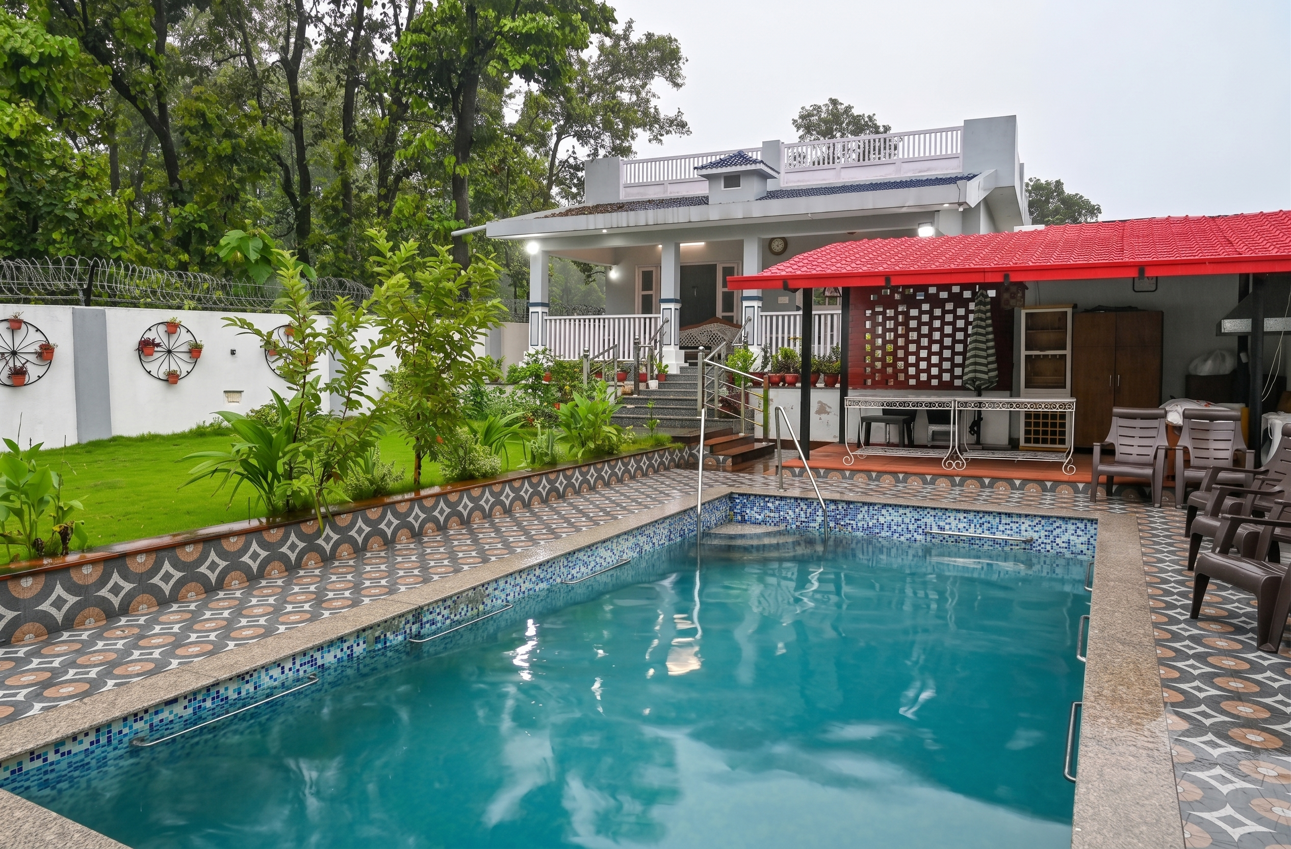 Private swimming pool at Kudrat Villa, luxury private villa in Dehradun